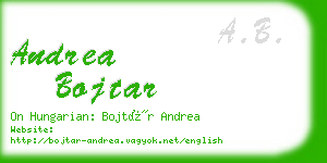 andrea bojtar business card